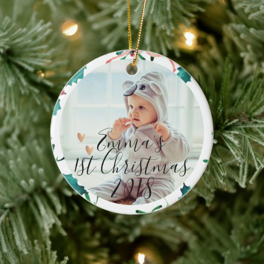 Custom Baby's First Christmas | Weihnachten Keramik Ornament (Baum)