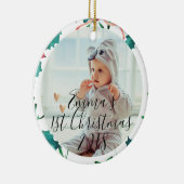 Custom Baby's First Christmas | Weihnachten Keramik Ornament (Rechts)