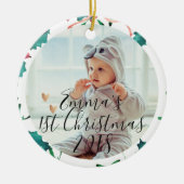 Custom Baby's First Christmas | Weihnachten Keramik Ornament (Vorne)