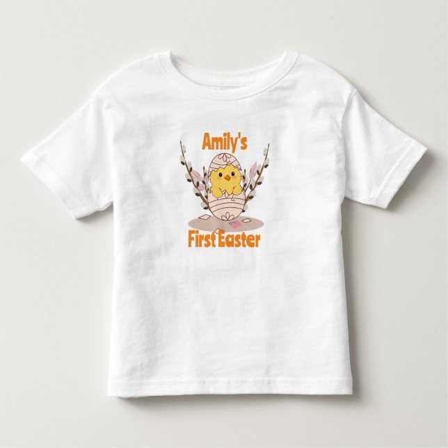 Custom Baby's First Oaster T - Shirt - Küken in Ei (Vorderseite)