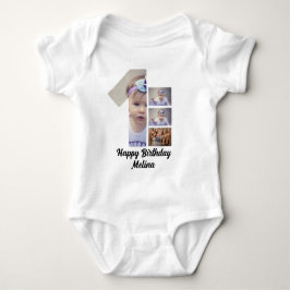 Custom Baby's first year 4 Foto Collage Baby Strampler
