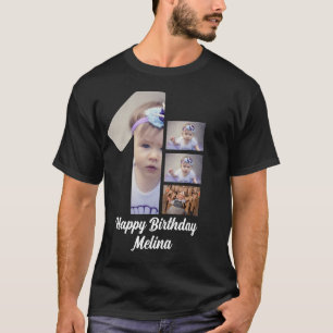 Custom Baby's first year 4 Foto Collage T-Shirt