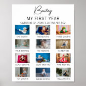 Custom Babys First Year Poster Modern 1. Geburtsta (Vorne)