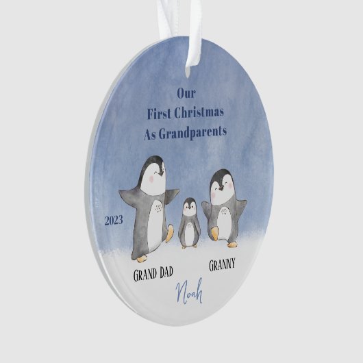 Custom Baby's Niedlich First Christmas Großeltern Ornament (Vorderseite)