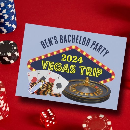 Custom Bachelor Party Las Vegas Casino Einladung