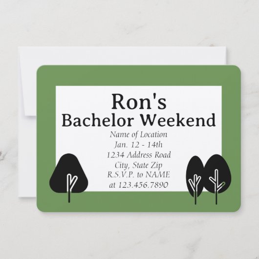 Custom Bachelor Weekend Wilderness Einladung (Vorderseite)