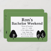 Custom Bachelor Weekend Wilderness Einladung (Vorne/Hinten)
