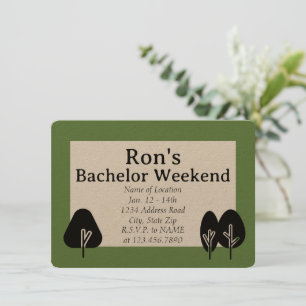 Custom Bachelor Weekend Wilderness Einladung