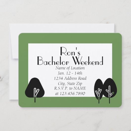 Custom Bachelor Weekend Wilderness Einladung (Vorderseite)