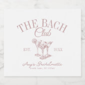 Custom Bachelorette Bach Club Alkoholflaschenetikett (Einzelnes Label)