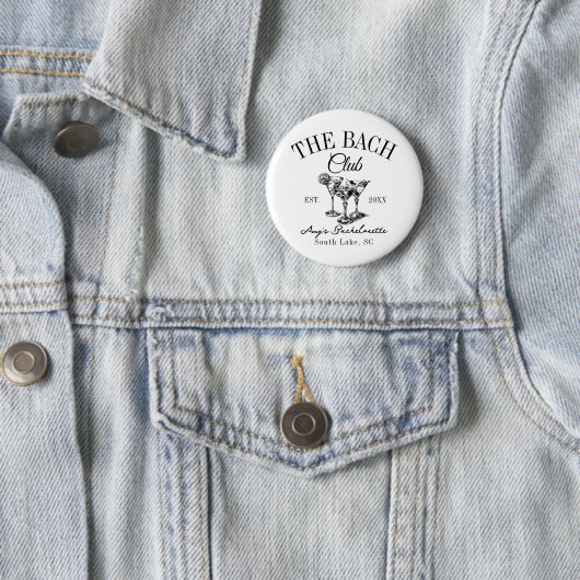 Custom Bachelorette Bach Club Gefallen an der Bach Button (Beispiel)