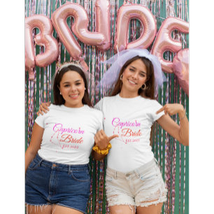 Custom Bachelorette Gift , Capricorn Bride T-Shirt