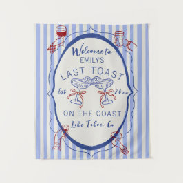 Custom Bachelorette | Last Toast on the Coast Wandteppich