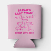 Custom Bachelorette Letzten Toast auf der Küste Pa Dosenkühler (Rückseite)
