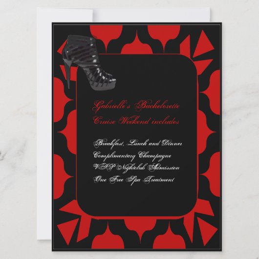 Custom Bachelorette Locarno Einladung (Rückseite)