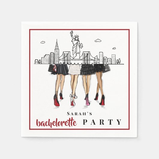 Custom Bachelorette New York City Skyline Fashion Serviette (Vorderseite)