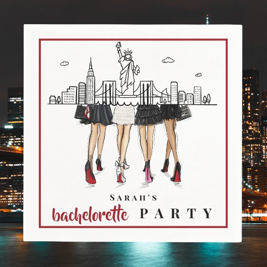 Custom Bachelorette New York City Skyline Fashion Serviette