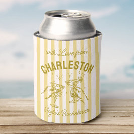 Custom Bachelorette Pastel Stripes Martini Cheers Dosenkühler