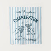 Custom Bachelorette Pastel Stripes Martini Cheers Wandteppich (Vorderseite)