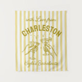 Custom Bachelorette Pastel Stripes Martini Cheers Wandteppich (Vorderseite)