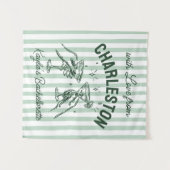 Custom Bachelorette Pastel Stripes Martini Cheers Wandteppich (Vorderseite (Horizontal))