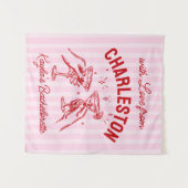 Custom Bachelorette Pastel Stripes Martini Cheers Wandteppich (Vorderseite (Horizontal))