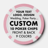 Custom BACHELORETTE Pink Poker Casino Pokerchips (Rückseite)