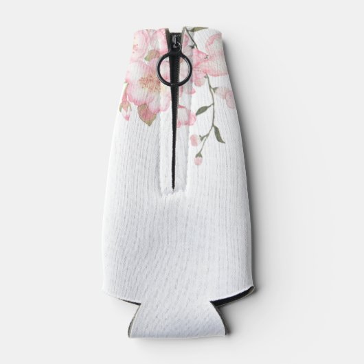 Custom Bachelorette White and Pink Cherry Blossom Flaschenkühler (Rückseite)