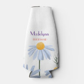 Custom Bachelorette White Daisy Floral Flaschenkühler (Vorderseite)