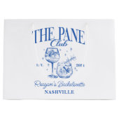 Custom Bacheloretto Retro Cocktail Blau Große Geschenktüte (Vorderseite)