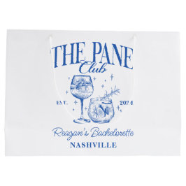 Custom Bacheloretto Retro Cocktail Blau Große Geschenktüte