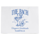 Custom Bacheloretto Retro Cocktail Blau Große Geschenktüte (Vorderseite)