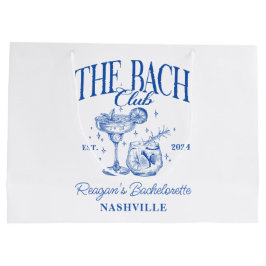 Custom Bacheloretto Retro Cocktail Blau Große Geschenktüte