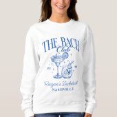 Custom Bacheloretto Retro Cocktail Blau Sweatshirt (Vorderseite)