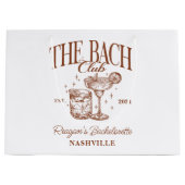 Custom Bacheloretto Retro Cocktail Brown Große Geschenktüte (Vorderseite)