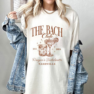 Custom Bacheloretto Retro Cocktail Brown T-Shirt