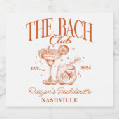 Custom Bacheloretto Retro Cocktail Orange Schaumweinetikett (Einzelnes Label)