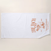 Custom Bacheloretto Retro Cocktail Orange Strandtuch (Vorderseite)