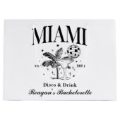 Custom Bacheloretto Retro Cocktail Schwarz Große Geschenktüte (Vorderseite)