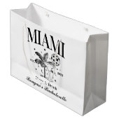 Custom Bacheloretto Retro Cocktail Schwarz Große Geschenktüte (Vorderseite Schrägansicht)