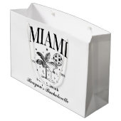 Custom Bacheloretto Retro Cocktail Schwarz Große Geschenktüte (Rückseite Schrägansicht)