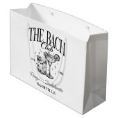 Custom Bacheloretto Retro Cocktail Schwarz Große Geschenktüte (Rückseite Schrägansicht)