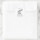 Custom Bacheloretto Retro Cocktail Schwarz Runder Aufkleber (Tasche)