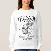 Custom Bacheloretto Retro Cocktail Schwarz Sweatshirt (Vorderseite)