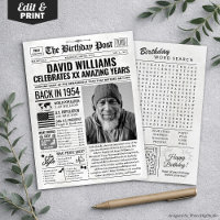Custom Back in 1954 Newspaper Birthday Card, Trend