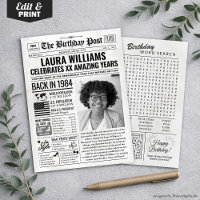 Custom Back in 1984 Newspaper Birthday Card, Trend