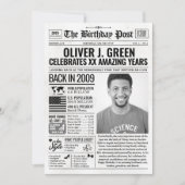 Custom Back in 2009 Newspaper Birthday Card, Trend Feiertagskarte (Vorderseite)