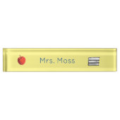 Custom Back to School Lehrer Red Apple Yellow Namensplakette (Vorderseite)