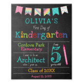 Custom Back to School Sign - Kindergarten Fotodruck (Vorne)