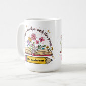 Custom Back to School Teacher Book Kaffeetasse (Vorderseite Links)
